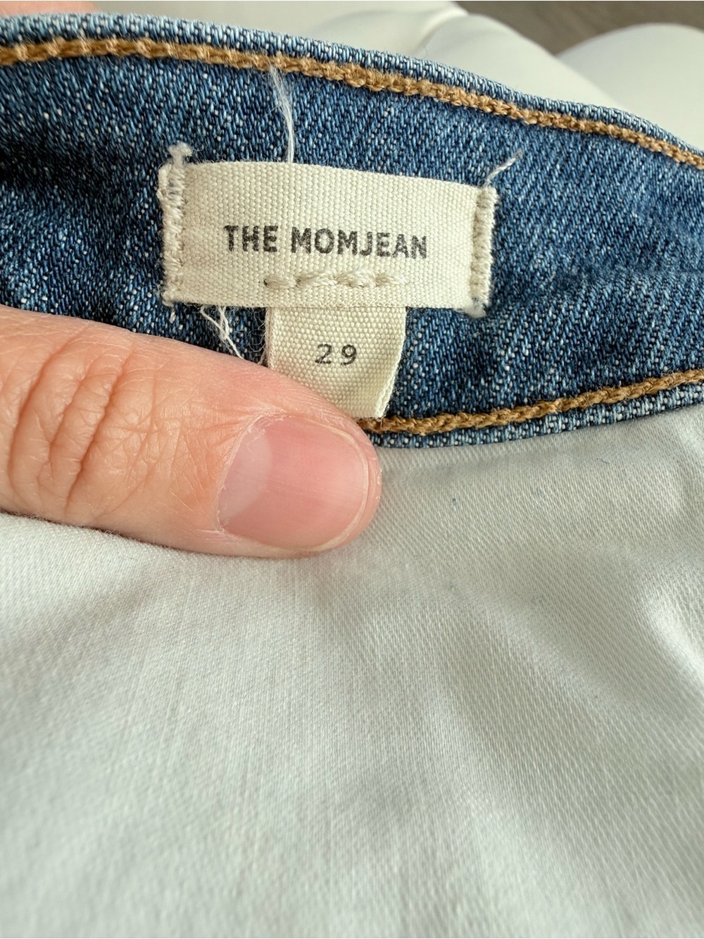 Madewell Light Blue Mom Jean with Knee Distress 29 - Picture 6 of 7